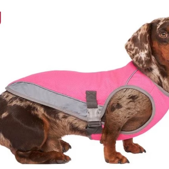 - Canada Pooch Chill Seeker dog cooling vest size 16 NWT pink and gray - Picture 5 of 8